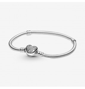 Bracelet PANDORA Maille Serpent Fermoir Coeur Disney Mickey 19cm