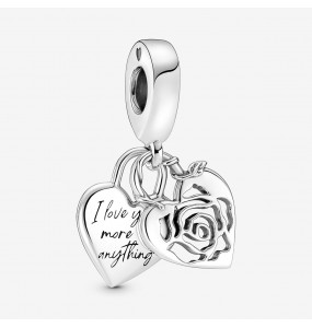 Charm Pendant PANDORA Cadenas Coeur et Rose