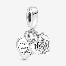 Charm Pendant PANDORA Cadenas Coeur et Rose