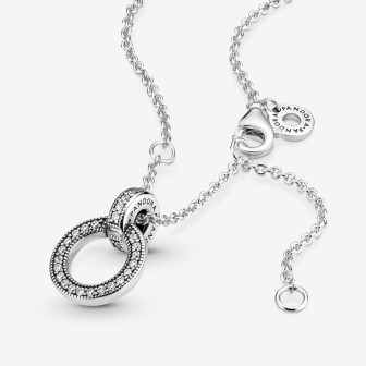 Pendentif et Collier Double Cercle PANDORA 45cm