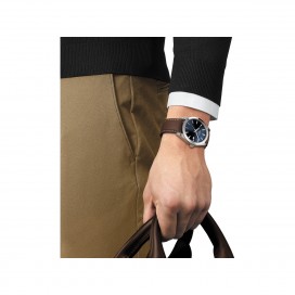 Montre Homme Tissot Gentleman Bleue Bracelet Cuir - T1274101604100