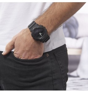 Montre Homme Casio G-shock cad noir/bracelet résine noir - GA-100-1A1ER