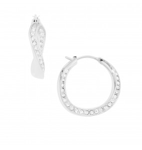 Boucles d'oreilles Femme FOSSIL JF01144040 - Collection TWIST CLASSICS style Tendance avec acier et cristal