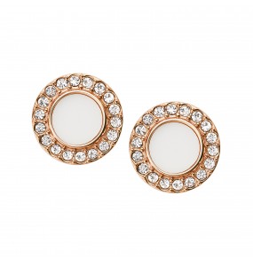 Boucles d'oreilles Femme FOSSIL JF02659791 - Collection CLASSIC WHITE CLASSICS style Tendance avec acier et semi précieux