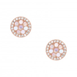 Boucles d'oreilles Femme FOSSIL JF02906791 - Collection MOP VINTAGE GLITZ style Tendance avec acier et nacre