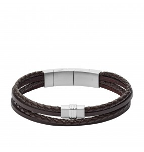 Bracelet Homme FOSSIL JF02934040 - Collection Montre TEXTURE VINTAGE Montre style Tendance avec cuir et acier