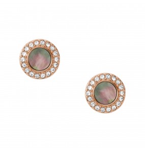 Boucles d'oreilles Femme FOSSIL JF02949791 - Collection MISTY AUTUMN CLASSICS style Tendance avec acier et nacre