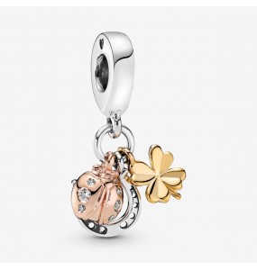 Charm Fer à Cheval, Trèfle et Coccinelle Argent PANDORA Shine et PANDORA Rose