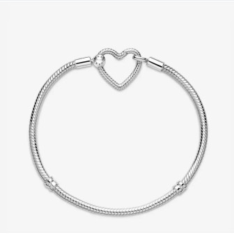 Bracelet Maille Serpent Fermoir Cur PANDORA Moments T17