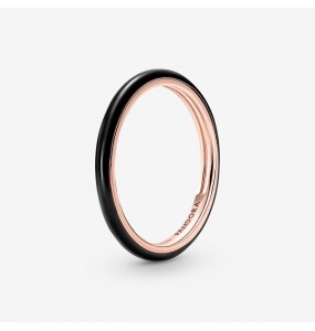 Bague Résine Façon Émail Noire pandora me - T52