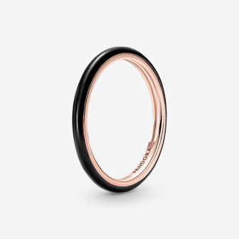 Bague Résine Façon Émail Noire PANDORA ME - T52
