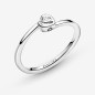 Pandora - Bague solitaire Coeur Incline argent gris - Ref 199267C02-56