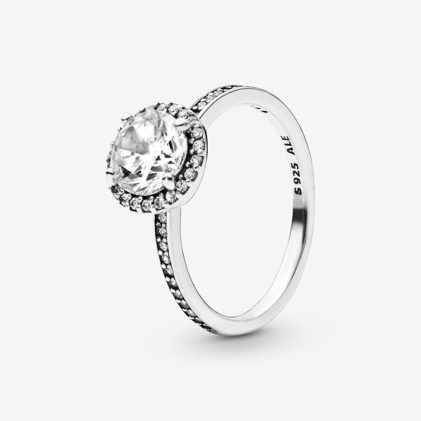 Bague Halo scintillant rond PANDORA taille 54 - 196250CZ-54