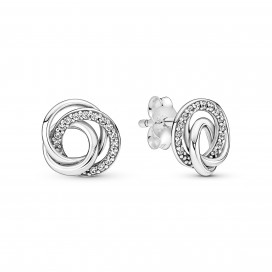 Pandora - Clous dOreilles Cercles Ma Famille pour Toujours - Argent 925°° -  - Collection Pandora Moments