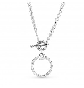 Pandora - Collier avec Pendentif O  et Fermoir en T  Moments - Argent 925°° -  - Collection Pandora Moments