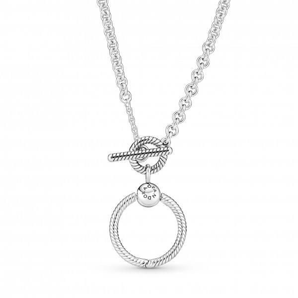 Pandora - Collier avec Pendentif O  et Fermoir en T  Moments - Argent 925°° -  - Collection Pandora Moments