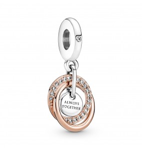 Pandora - Charm Pendant Cercles Ma Famille pour Toujours - Argent 925°° plaqué or rose 14K -  - Collection Pandora Moments