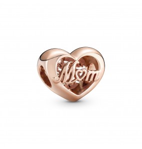 Pandora - Charm Coeur Merci Maman - Plaqué or rose 14K -  - Collection Pandora Moments