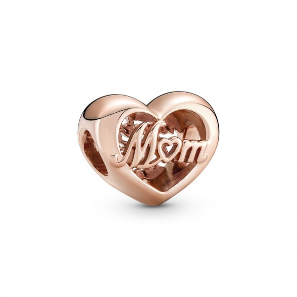 Pandora - Charm Coeur Merci Maman - Plaqué or rose 14K -  - Collection Pandora Moments