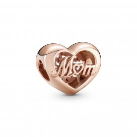 Pandora - Charm Coeur Merci Maman - Plaqué or rose 14K -  - Collection Pandora Moments