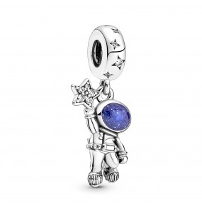 Pandora - Charm Pendant Astronaute dans la Galaxie - Argent 925°° - émail - Collection Pandora Moments