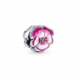 Pandora - Charm Pensée Rose - Argent 925°° - émail - Collection Pandora Moments