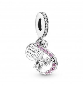 Pandora - Double Charm Pendant Mom et Infini Pavé - Argent 925°° -  - Collection Pandora Moments