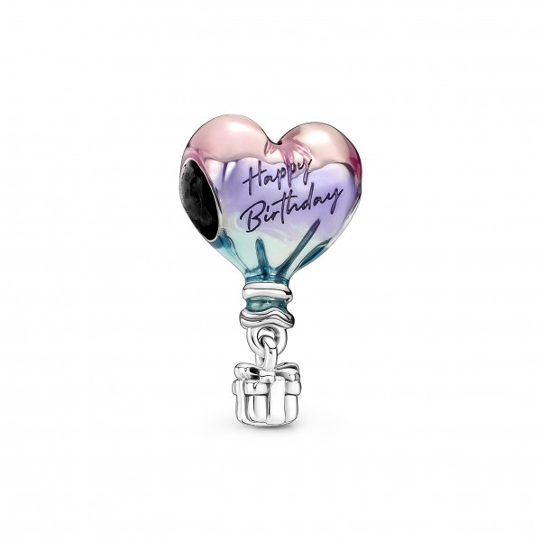 Pandora - Charm Montgolfière Happy Birthday - Argent 925°° - émail - Collection Pandora Moments