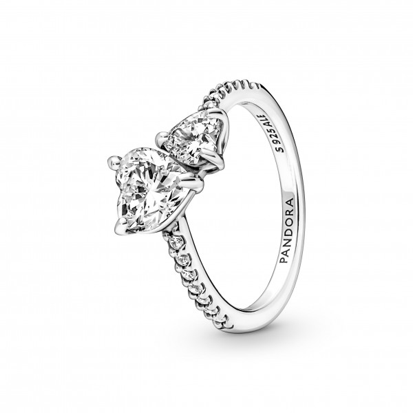 Pandora - Bague Double Coeur Scintillant - Argent 925°° -  - Collection Pandora Timeless