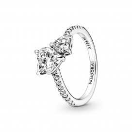 Pandora - Bague Double Coeur Scintillant - Argent 925°° -  - Collection Pandora Timeless