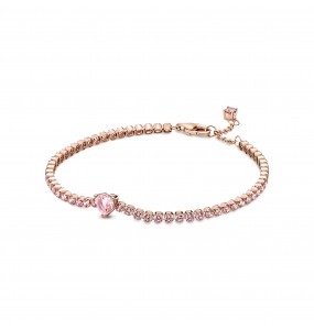 Pandora - Bracelet Cordon Coeur Scintillant - Plaqué or rose 14K -  - Collection Pandora Timeless