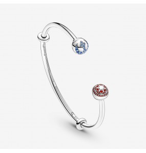 Pandora - Jonc Ouvert Star Wars Logo Côté Clair et Côté Obscur  Moments - Argent 925°° - 16 cm