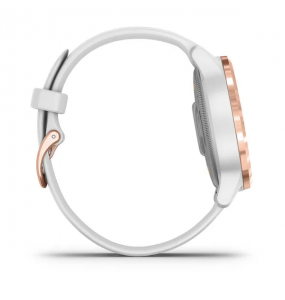 Montre Femme Connectée GARMIN Vivoactive 4S rose gold et bracelet en silicone Blanche - 010-02172-22