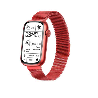 Montre Homme Smarty SW032C - Collection Allure - Bracelet Silicone et maille milanaise rouge