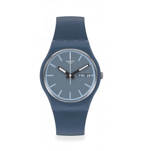 Montre Unisexe SWATCH Knock Nap SO28N701 - Collection Monthly Drops - Boitier matériau biosourcé bleu