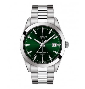 Montre Homme T1274071109101 Tissot Gentleman Powermatic 80 Silicium - Cadran Ronde, Vert