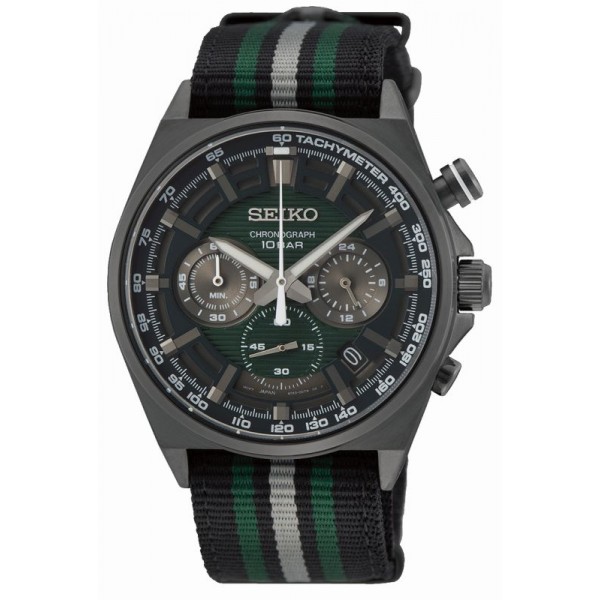 SEIKO SPORT QUARTZ CHRONOGRAPH VERT NOIR SSB411P1