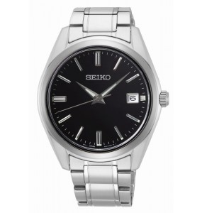 Montre Homme Seiko Classique SUR311P1 - Mouvement quartz - Cadran noir - Boîtier et bracelet acier inoxydable