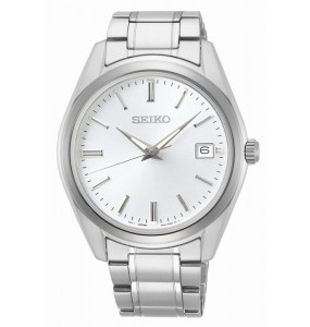 Montre Homme Seiko Classique SUR307P1 - Mouvement quartz - Cadran blanc -  Boîtier et bracelet acier inoxydable