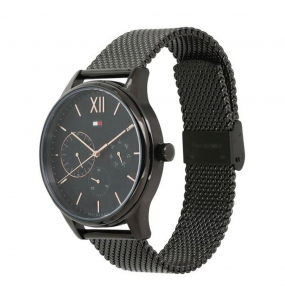 Montre Tommy Hilfiger Damon Homme - Boitier acier Noir - Bracelet acier Noir