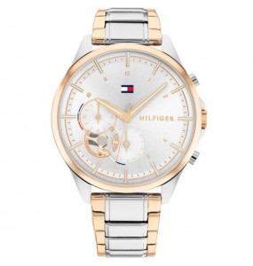 Montre Tommy Hilfiger Quinn Femme - Boitier acier argenté - Bracelet acier argenté et Doré Rose