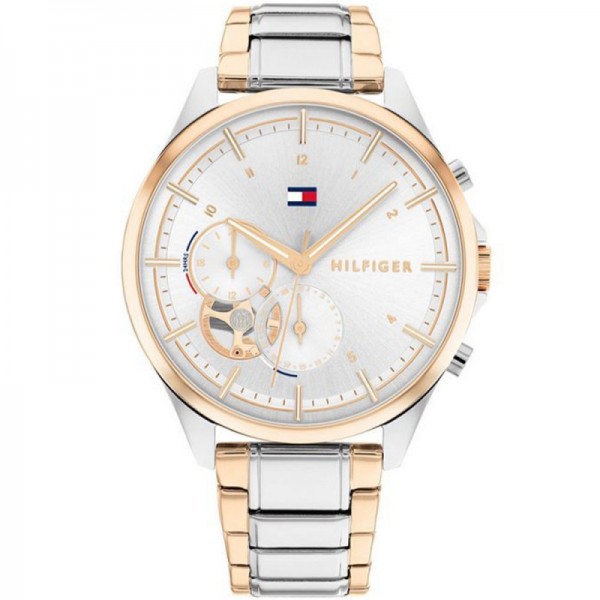 Montre Tommy Hilfiger Quinn Femme - Boitier acier argenté - Bracelet acier argenté et Doré Rose