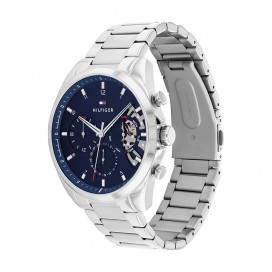 Montre Tommy Hilfiger Baker Homme - Boitier acier argenté - Bracelet acier argenté