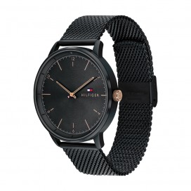 Montre Tommy Hilfiger Hendrix Homme - Boitier acier Noir - Bracelet acier Noir