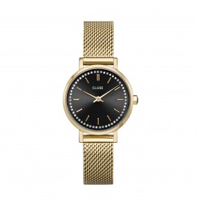 Montre Femme Cluse Boho Chic Petite Crystals Mesh Grey, Gold Colour noir CW10501