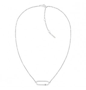 Collier Calvin Klein, collection Contemporary Elongated Oval, bijou acier référence 35000185