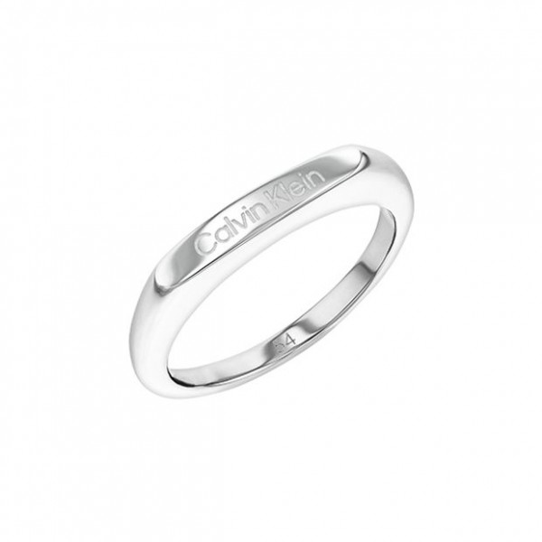 Bague Calvin Klein, collection Sculptural Faceted, bijou acier référence 35000187D