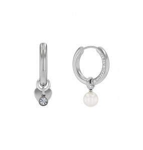 Boucles d'oreilles Calvin Klein, collection Contemporary Huggie, bijou acier référence 35700001