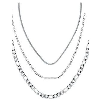 Collier Calvin Klein, collection Contemporary Linked, bijou acier référence 35700002