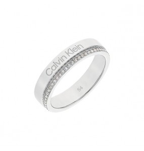 Bague Calvin Klein, collection Timeless Minimal Linear, bijou acier référence 35000200D